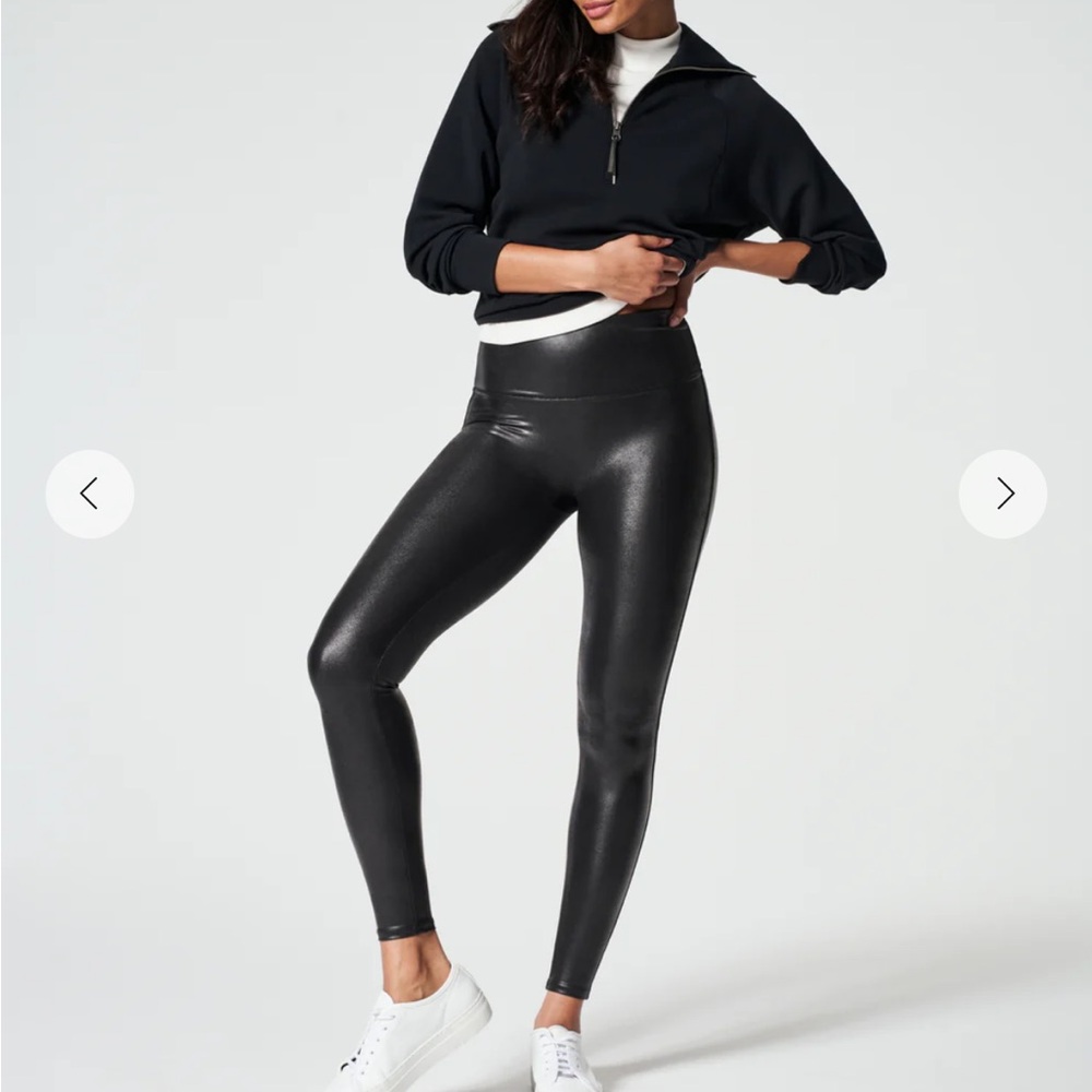 Spanx shape faux leather leggings